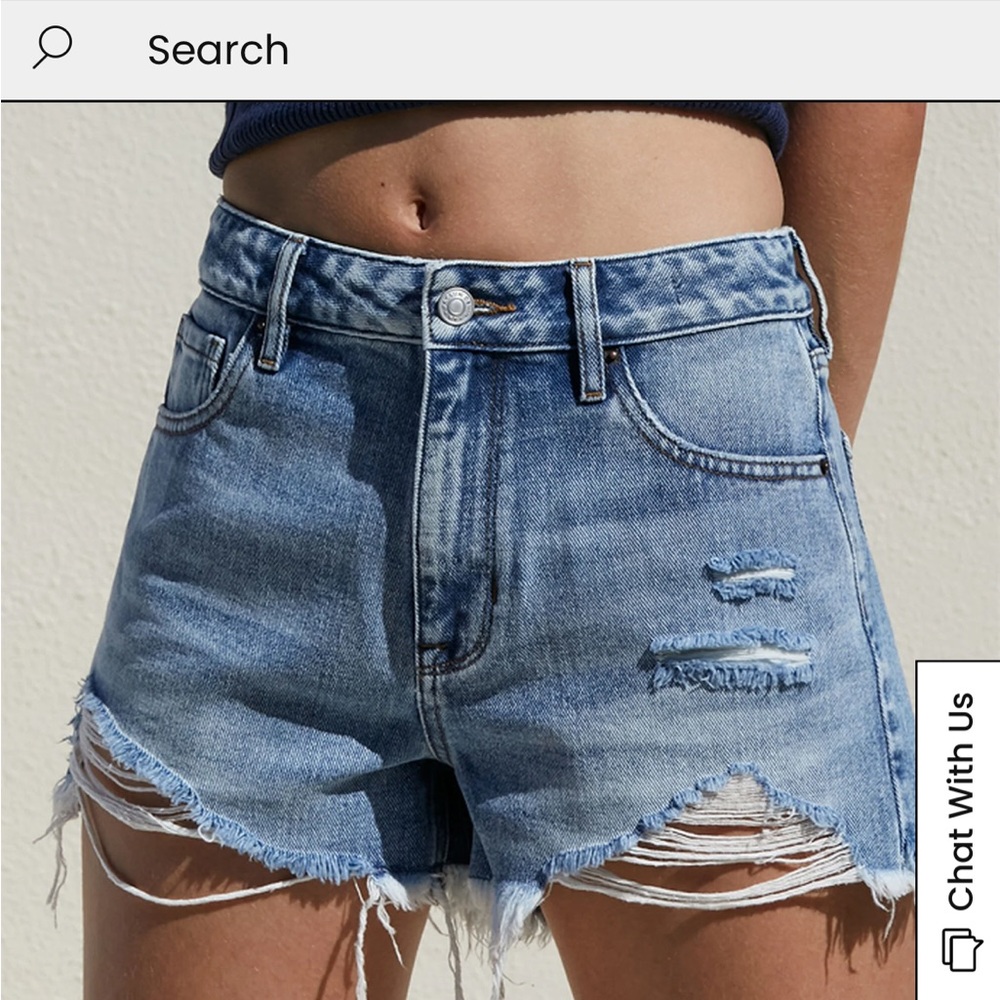 PACSUN Jean Shorts WOMENS SIZE 28 Vintage highrise Distressed Cut-Off Style